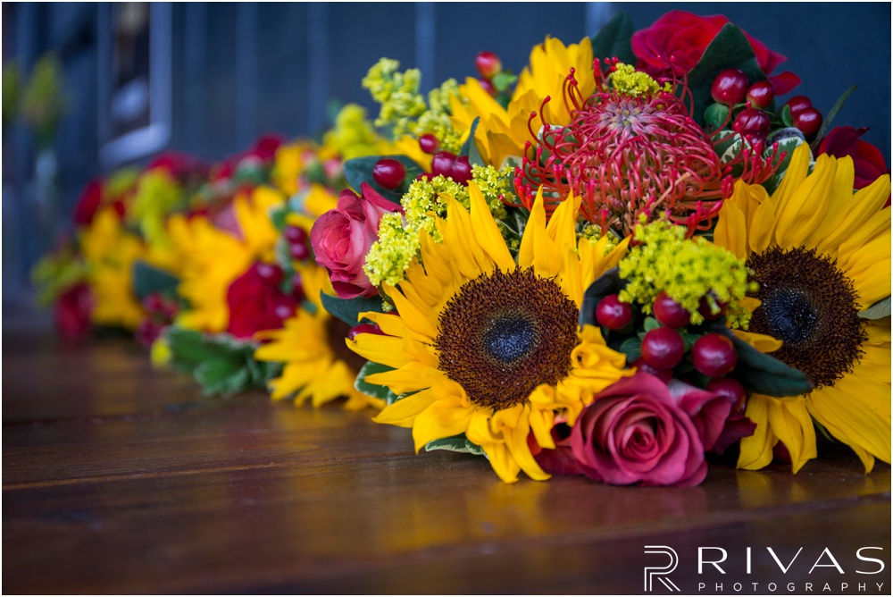 Rustic Outdoor Fall Wedding | A close-up image of bridesmaids fall bouquets. 