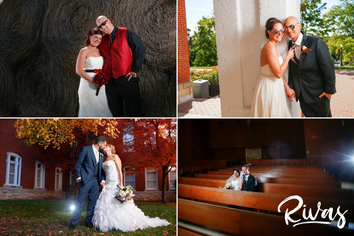 10 Years | A grouping of four images of four different brides and grooms on their fall wedding days in Kansas City.