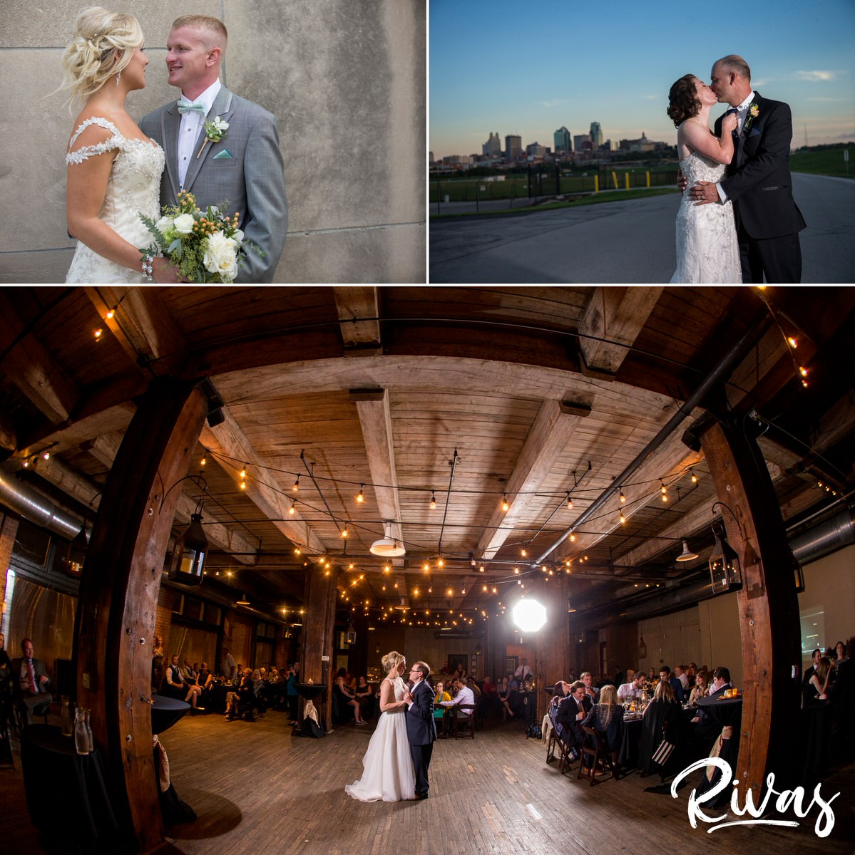 10 Years | A group of three different wedding pictures from three couples on their wedding days in downtown Kansas City. 